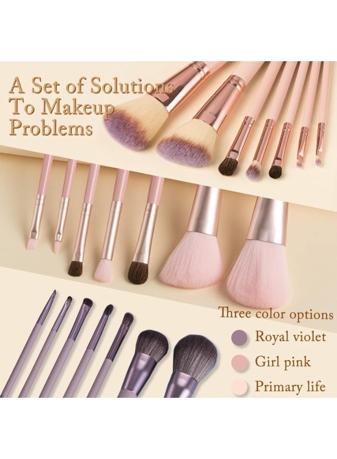 ChicAbode Makeup Brushes Set Professional 7PCS, Premium Synthetic Foundation Brush, Eyebrow and Lip Brush, Beauty Tools Kit for Women, Holder Package for Travel Makeup and Women Gifts (Beige) - Image 4